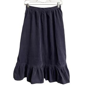 Vintage Tres Jolie Skirt Sz 11 12 Purple Corduroy Prairie Ruffle Country A Line